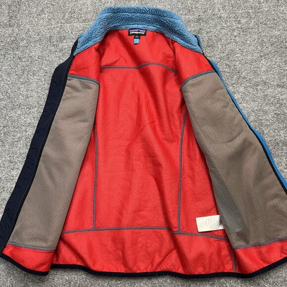 Patagonia Vest Womens Medium Blue Retro X Fleece Sherpa Zip Pockets Outdoor - Picture 5 of 11